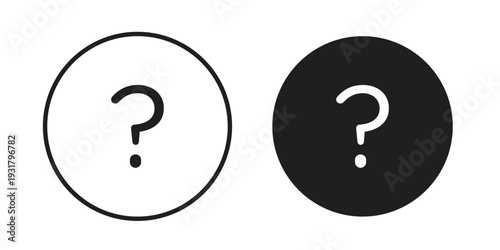 Question mark icon set. Linear style. Vector icons