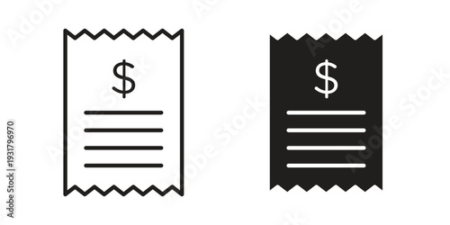 Receipt icon set. Linear style. Vector icons