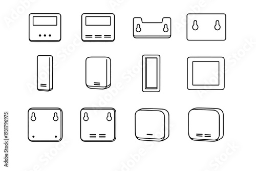 Interior slot digital proportions icon balanced quality vector air clean wall sensor