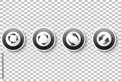 circle arrow icon set. Set of rotate arrows vector icons. Recycle, reload, refresh sign. Transfer, swap, exchange, spin, flip concept. vector illustration