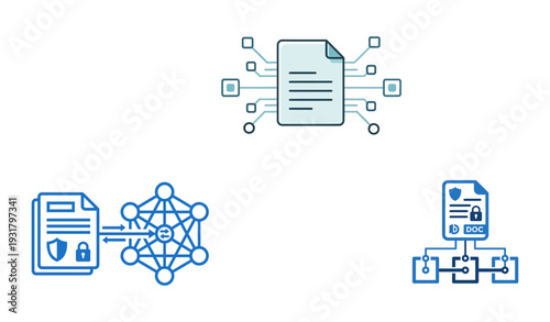 Digital document connected to blockchain network nodes_26