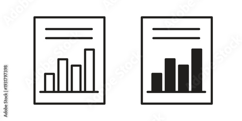 Report icon set. Linear style. Vector icons