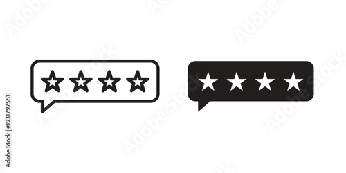 Review icon set. Linear style. Vector icons