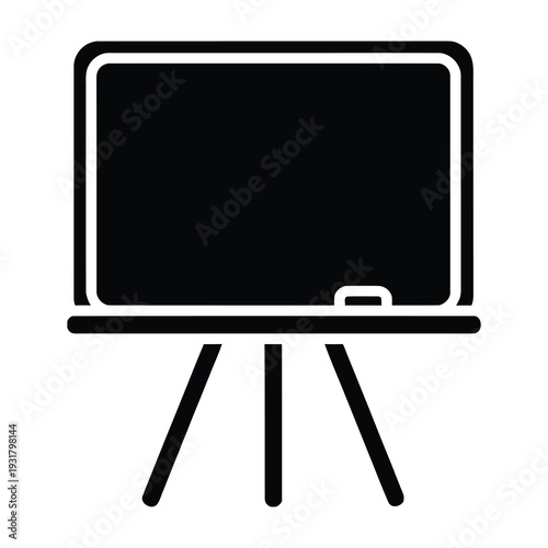 Minimalist blackboard presentation stand showcasing a sleek modern display for professional lectures and creative brainstorming sessions in a clean workspace environment