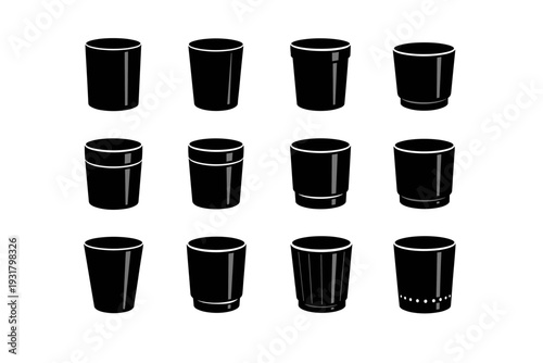 Container solid metal rigid generation image icon outline cylindrical vector clean minimal