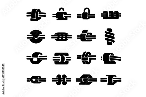 Visual generation clip image sign cable utility representation simple icon vector black