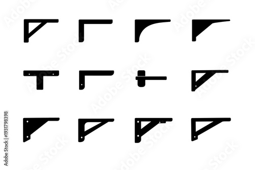 Shelf furniture icon silhouette icons fitting hardware modern simple vector minimal neutral