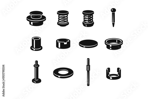 Control alignment spring drain plug sleeve pin guide vector clip sink icon