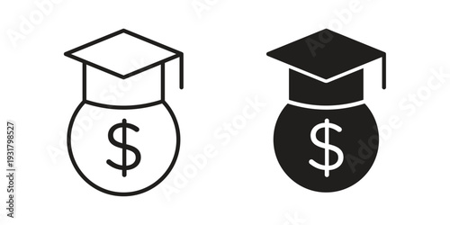 Scholarship icon set. Linear style. Vector icons