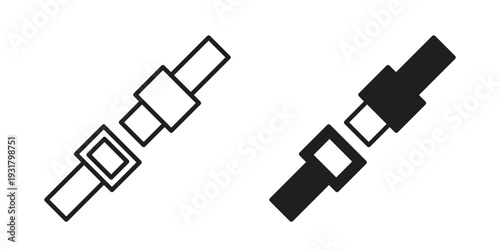 Seatbelt icon set. Linear style. Vector icons
