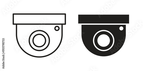 Security camera icon set. Linear style. Vector icons