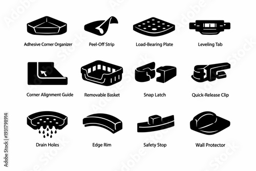 Generation safety snap tab image wall guide plate icon vector corner simple