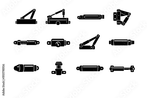 Resistance icons piston vector icon device controlled silencer speed door damper module