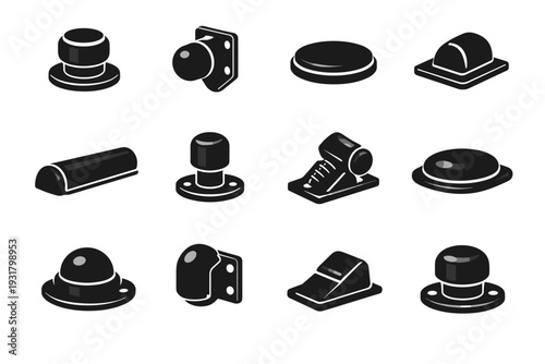 Bumper stop bottom silence floor simple control generation buffer image vector icon