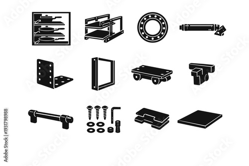 Cabinet close grip carriage damper icon vector image generation wall set out
