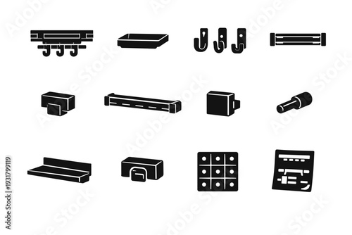 Configuration peg module mounting generation clip simple lock icon insert image vector