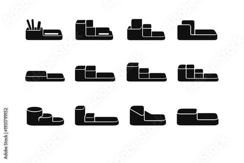 Organizer smooth unit vector modern generation tidy block image icon surface simple