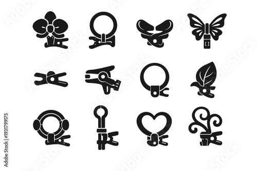 Plant generation frame simple lightweight aid clamp hinge stem image vector icon