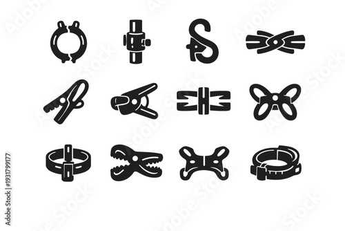 Spacing tension generation clip simple trainer lattice vector image icon jaw accessory