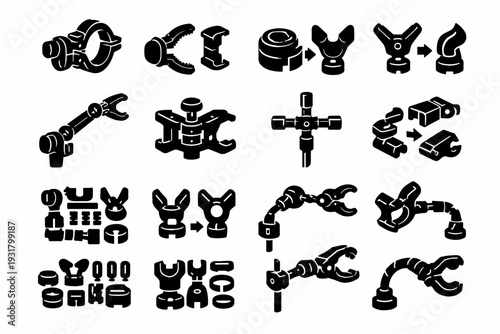 Garden plant simple adaptable flexible generation modular insert image kit icon clamp