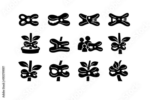 Simple clip growth rounded plant garden icon hinge generation compression vector image