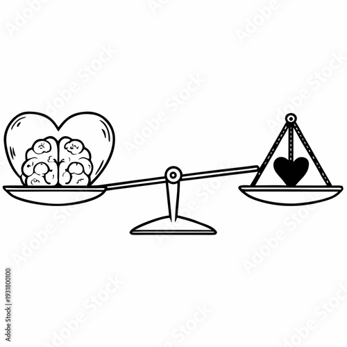  Heart and mind balance concept illustration 