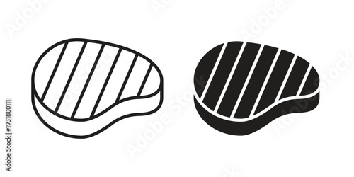 Steak icon set. Linear style. Vector icons