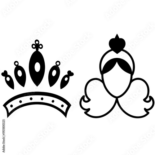 Princess tiara crowns vector illustration