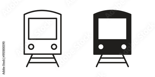 Subway icon set. Linear style. Vector icons