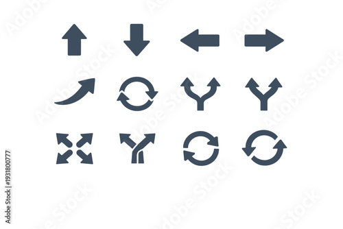 Arrow generation vector image simple refresh icon element rotate split up loop