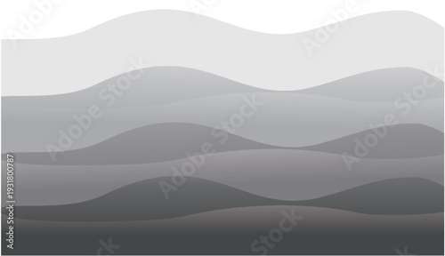 Minimalist Gray Gradient Waves Background Professional Paper Cut Style