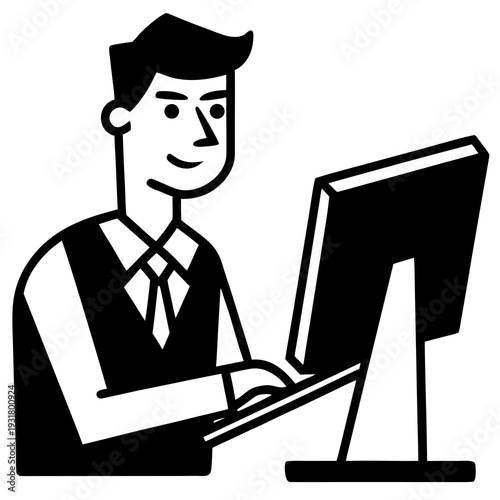 Vector cartoon illustration of man or businessman