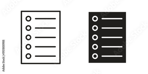 Task list icon set. Linear style. Vector icons