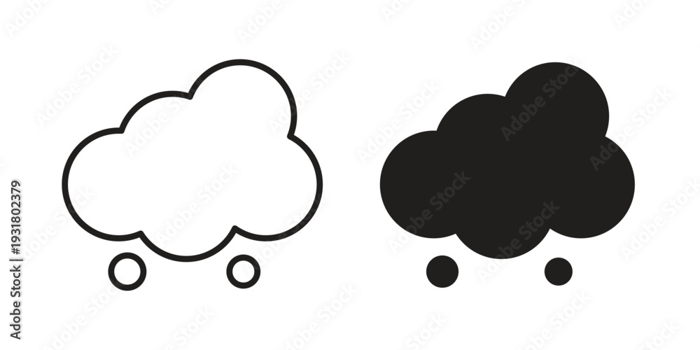 Obraz premium Think bubble icon set. Linear style. Vector icons