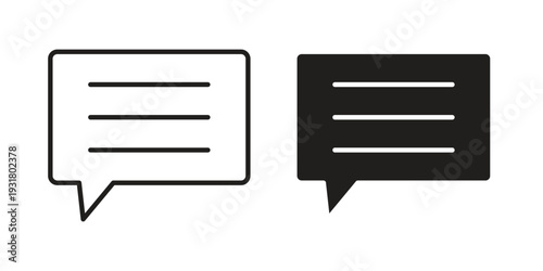 Text message icon set. Linear style. Vector icons