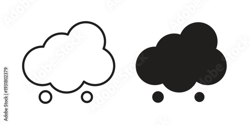 Think bubble icon set. Linear style. Vector icons