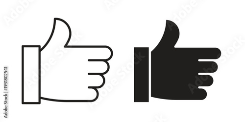 thumbs up icon set. Linear style. Vector icons
