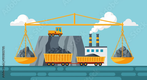 Coal Industry Balance Weighing Production and Environmental Impact.