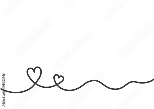 シンプルなハート形のリボン　イラスト　バレンタイン　敬老の日　クリスマス　父の日　母の日　こどもの日　誕生日　年賀状