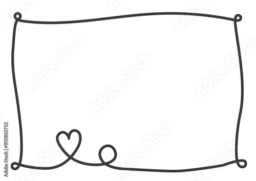 シンプルなハート形のリボン　イラスト　バレンタイン　敬老の日　クリスマス　父の日　母の日　こどもの日　誕生日　年賀状