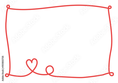 シンプルなハート形のリボン　イラスト　バレンタイン　敬老の日　クリスマス　父の日　母の日　こどもの日　誕生日　年賀状