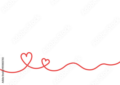 シンプルなハート形のリボン　イラスト　バレンタイン　敬老の日　クリスマス　父の日　母の日　こどもの日　誕生日　年賀状