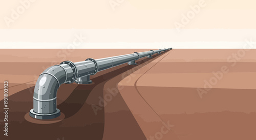 Illustration of a Pipeline System Buried Underground.