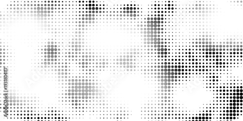 Halftone overlay resembling macro view leaf structure. Green dot texture. Vector banner for design and creative projects.