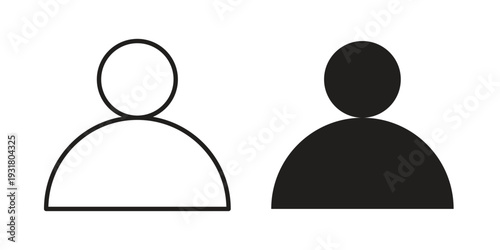 User icon set. Linear style. Vector icons