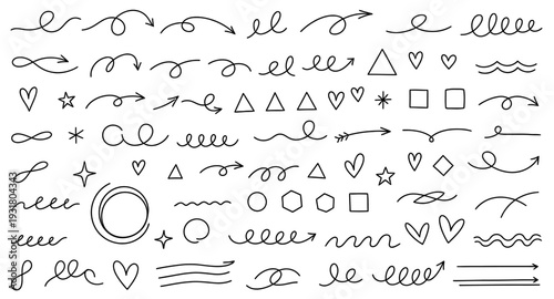 Hand Drawn Symbols and Shapes Collection.