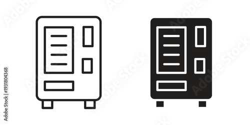 Vending machine icon set. Linear style. Vector icons