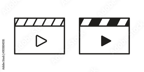 Video icon set. Linear style. Vector icons