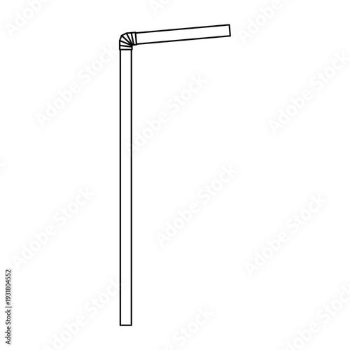 Simple plastic straw icon, party tube drink equipment symbol, vector illustration .