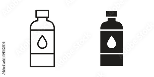 Water bottle icon set. Linear style. Vector icons